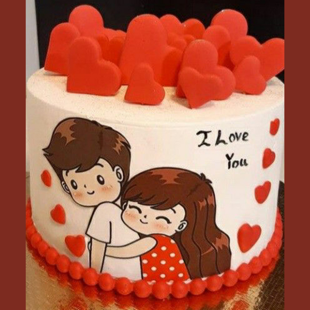 Couple online cake design