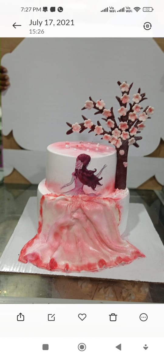 lady dress cake Pink Tree Dress Cake
