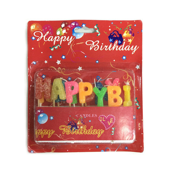 Happy birthday colorful candles
