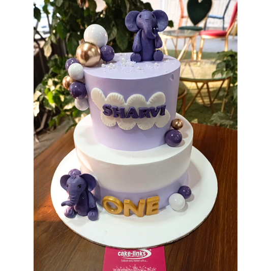 Purple Elephant Birthday Cake