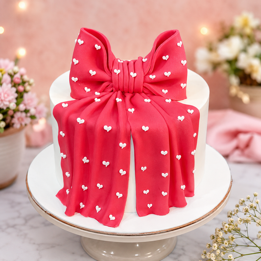 Pink Bow Gift Cake