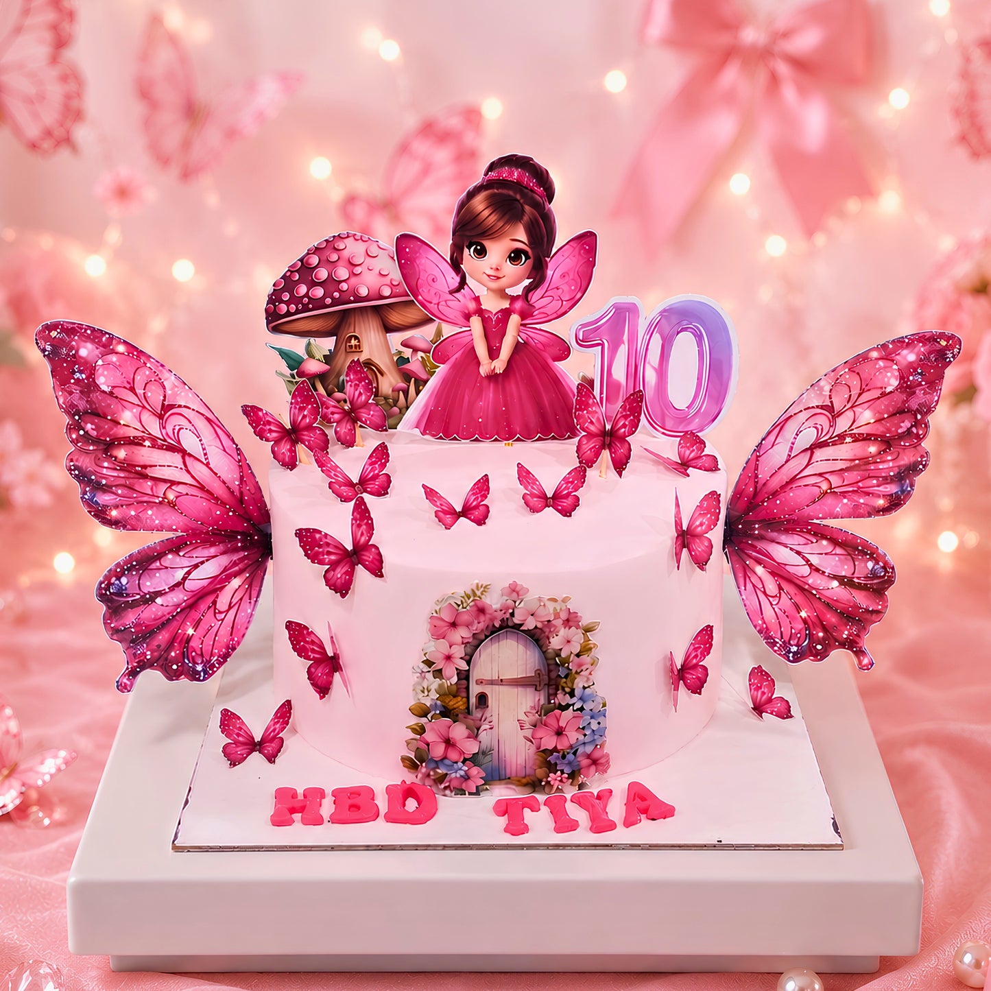 Pink Butterfly Fairy Cake
