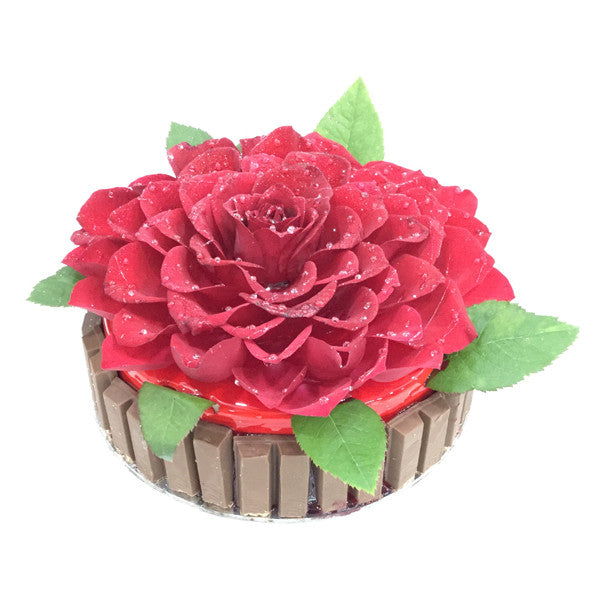 Kit-Kat Rose Cake - Cake Links