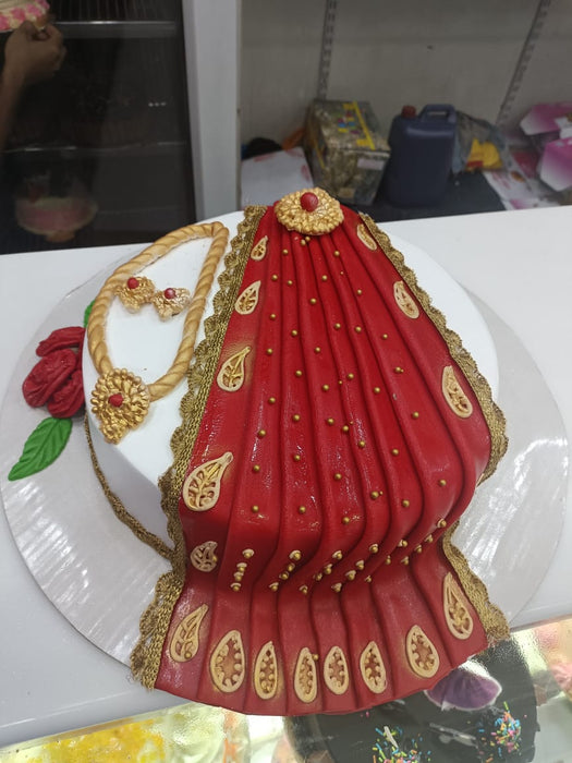 Red Saree Cake