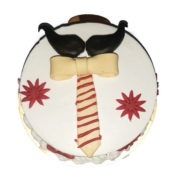 Father's Day Mustache-Tie Cake